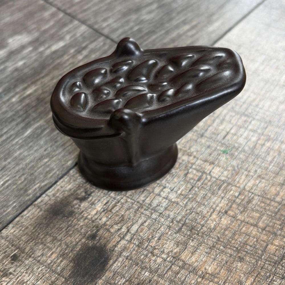 Vintage pottery ceramic Black Mini scuttle coal miniature trinket